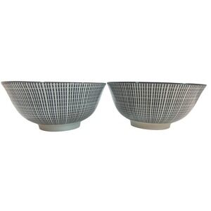 Royal Norfolk Bowls Two MCM Optical Illusion Black White Grid 6"